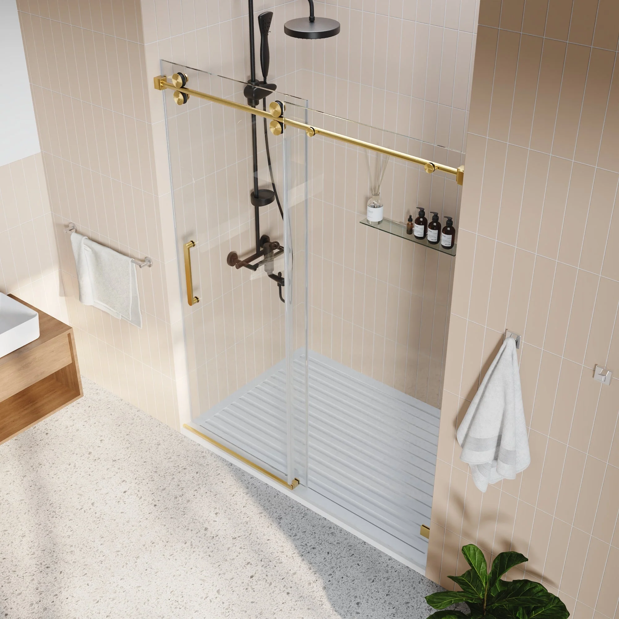 DeerValley DV-1SD057 60"x 76" Shower Enclosure Single Sliding Frameless - Image 20