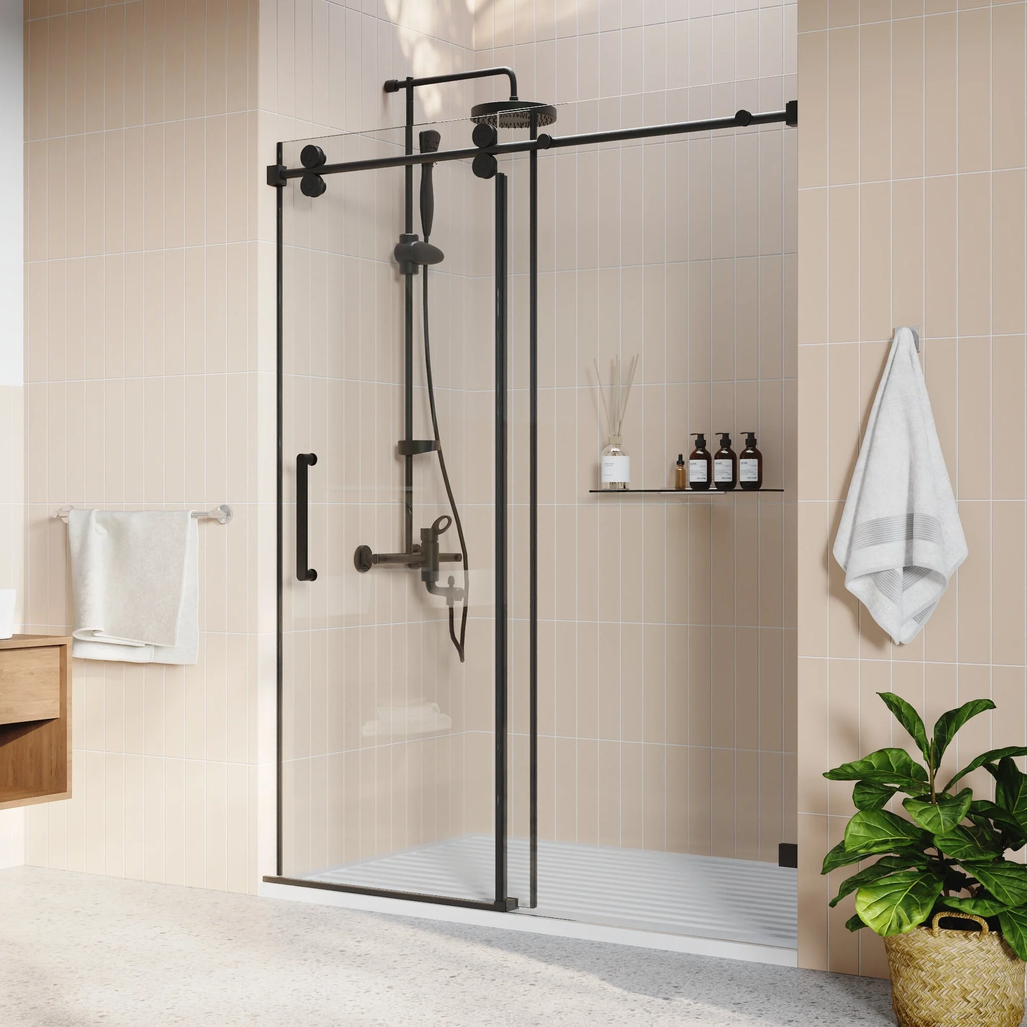 DeerValley DV-1SD057 60"x 76" Shower Enclosure Single Sliding Frameless - Image 3