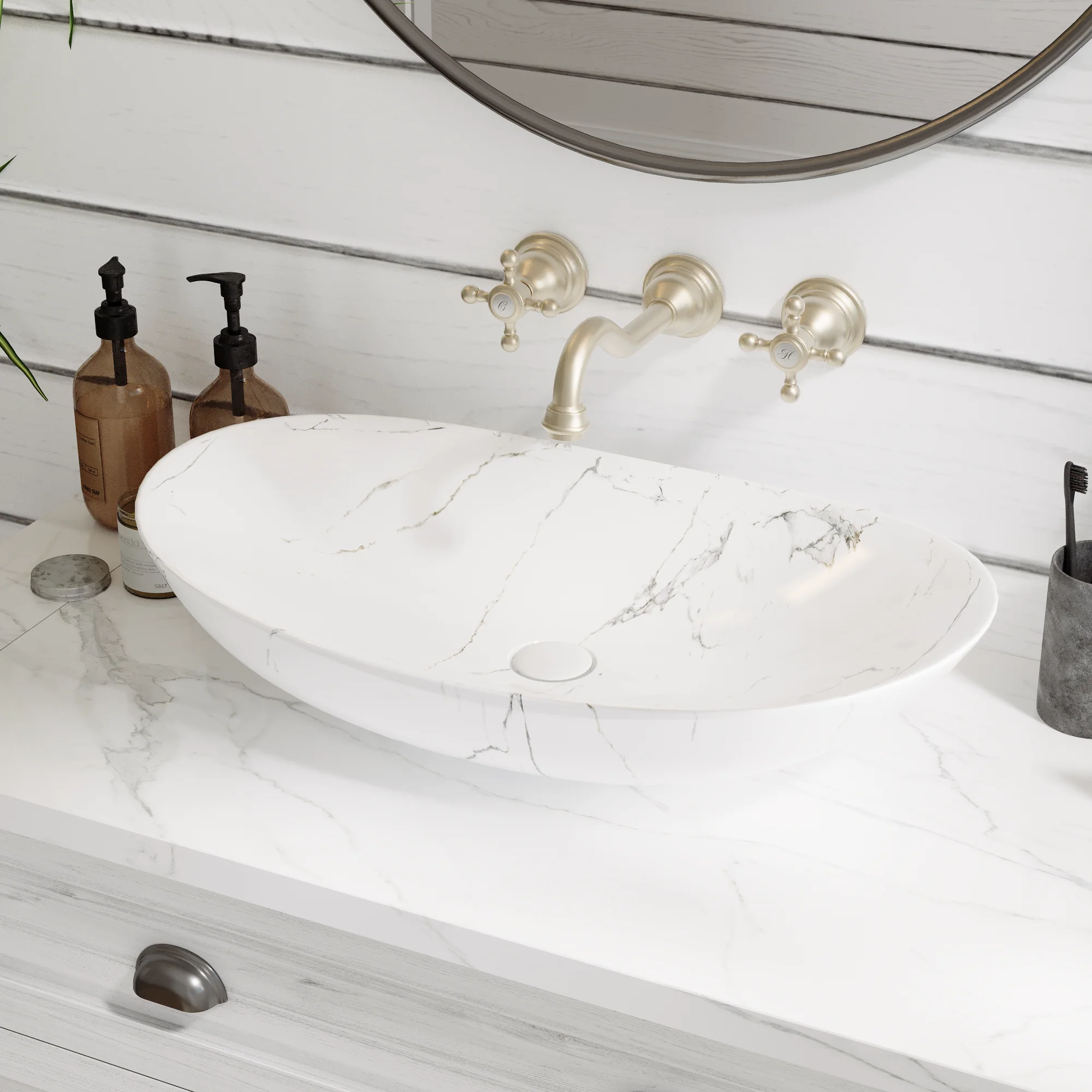23" x 14" Oval Vessel Bathroom Sink, Easy to Clean - Image 5