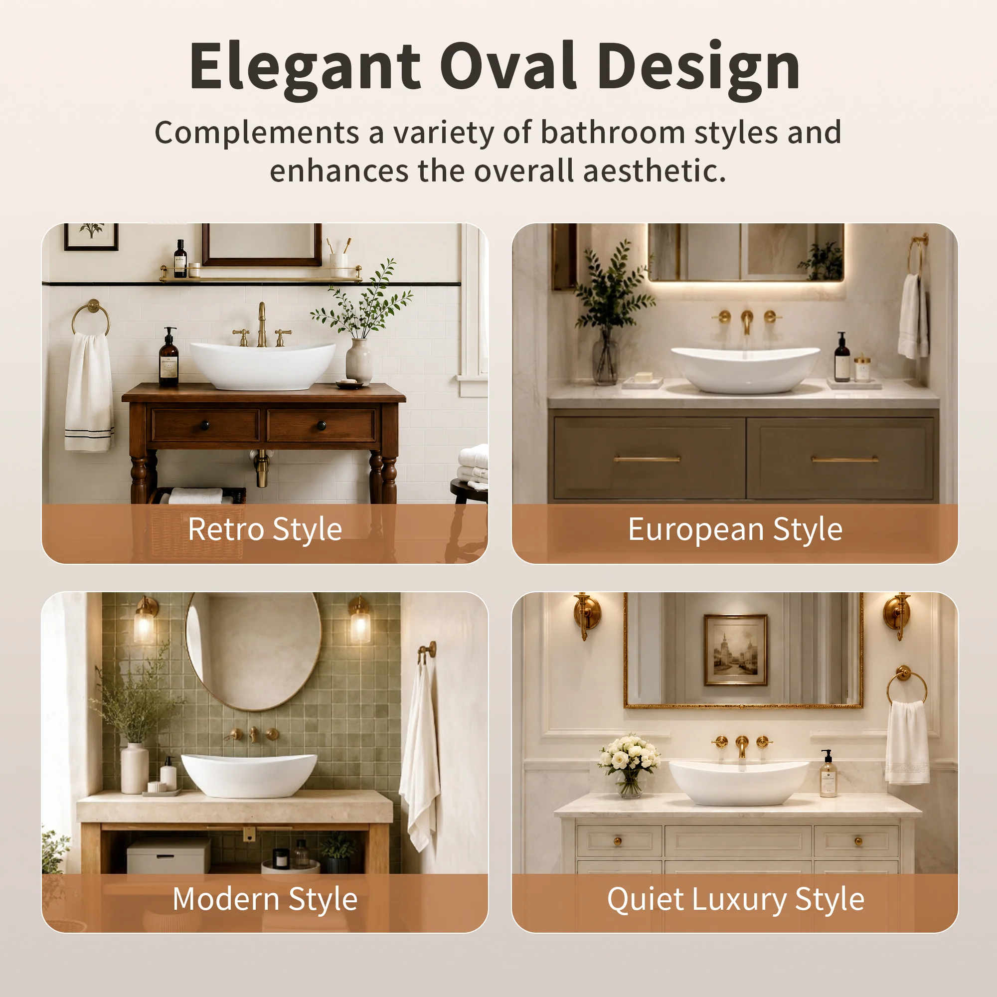 DeerValley DV-1V0518 Liberty Ceramic 18.9-in Vessel Oval Modern White Bathroom Sink - Image 10