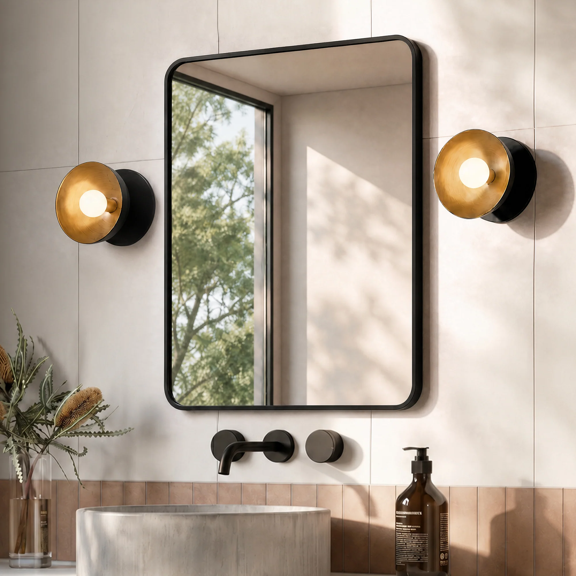 Deervalley DV-1VM0493 Aluminum Framed Rectangular Freestanding / Wall-Mount Makeup / Shaving Bathroom Mirror - Image 3